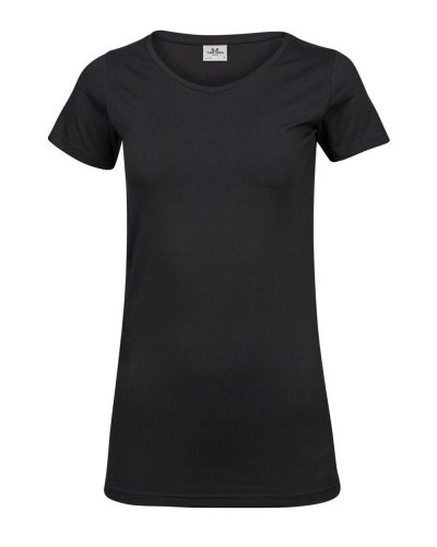 T-shirt Stretch extra long Black