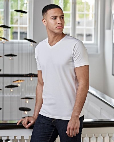 T-shirt uomo scollo a V Stretch