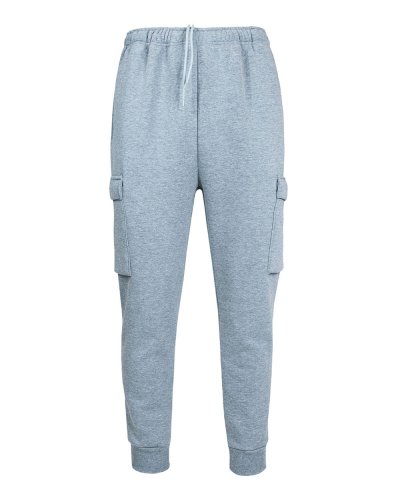 Pantalone cargo in felpa soft Melange Chiaro
