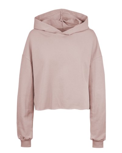 Felpa cappuccio crop Rosa Polvere