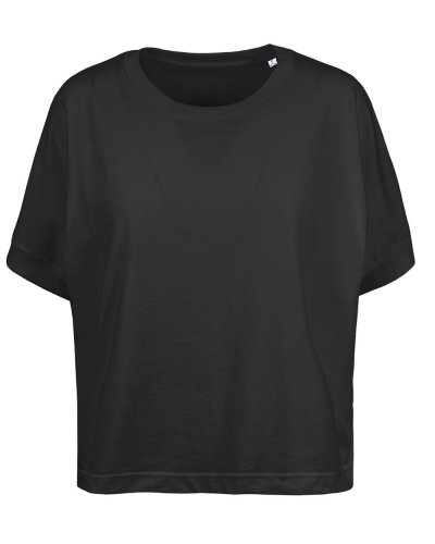 Maglia donna over manica corta Nero