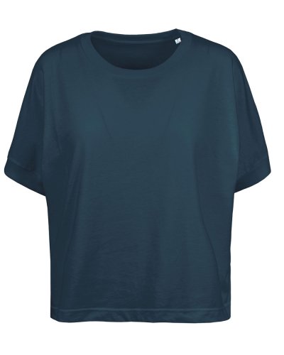Maglia donna over manica corta Blu Navy