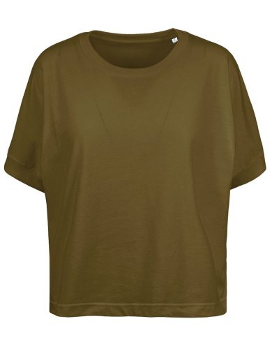 Maglia donna over manica corta Tabacco