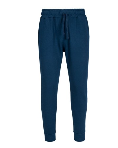 Pantalone bambino in felpa stretch French Terry Blu