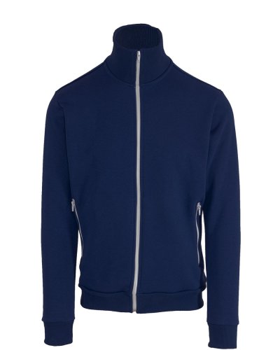 Jacket in felpa soft Blu Navy/ Bianco