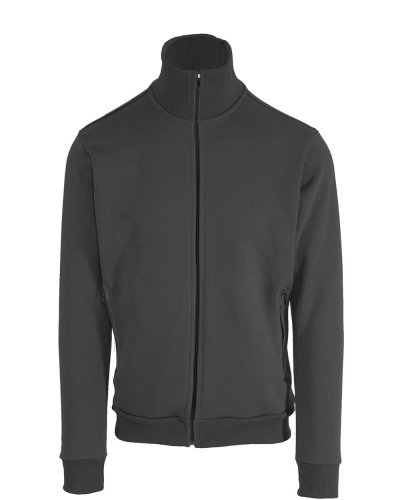 Jacket in felpa soft Piombo/Nero