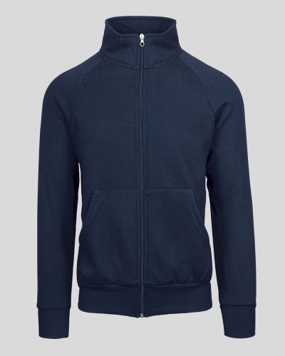 Felpa Ecosostenibile Jacket zip lunga Blu ECO