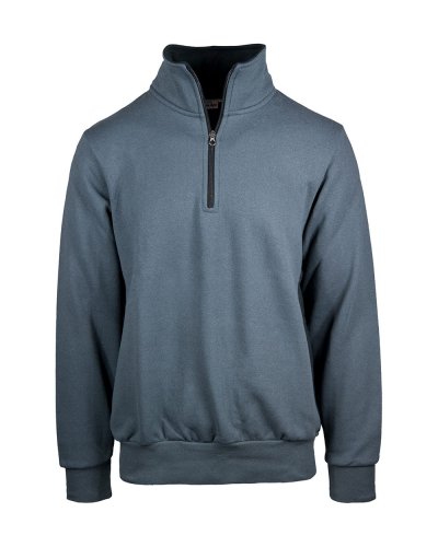 Felpa collo zip con fianchetti contrasto