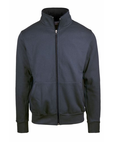 Felpa collo zip intera con fianchetti contrasto