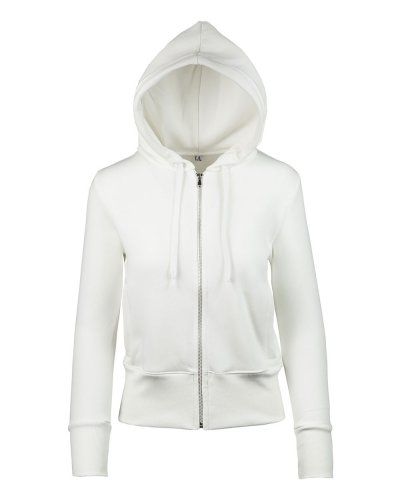 Felpa soft donna cappuccio zip Bianco Panna