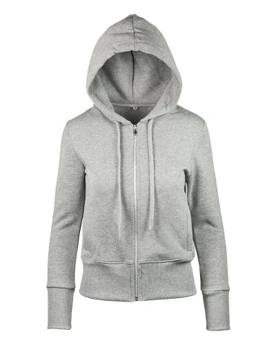 Felpa soft donna cappuccio zip Melange Chiaro