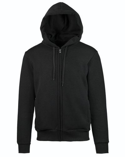 Felpa soft cappuccio zip Nero