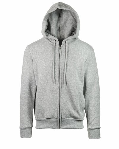 Felpa soft cappuccio zip Melange Chiaro