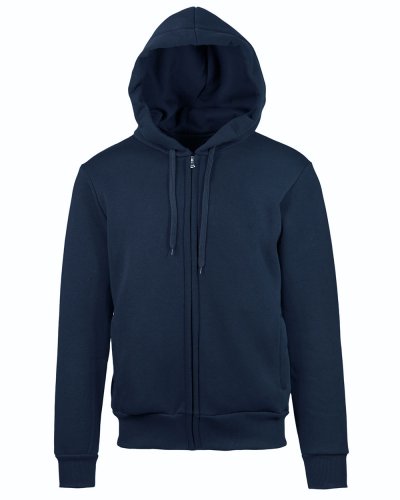 Felpa soft cappuccio zip Blu Navy