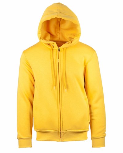 Felpa soft cappuccio zip Ocra