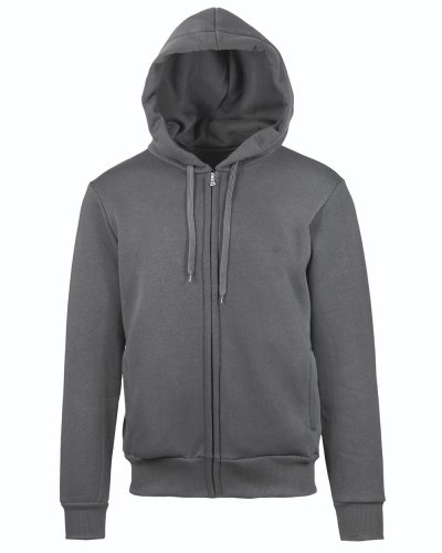 Felpa soft cappuccio zip Piombo Scuro