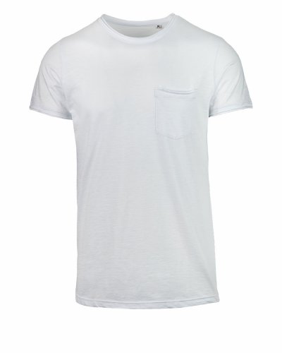 Maglia fiammata con taschino Bianco