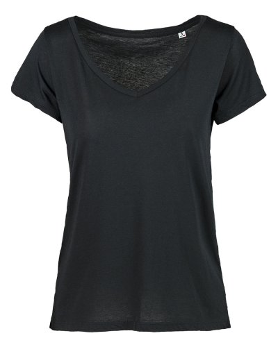 Maglia donna modal collo V Nero