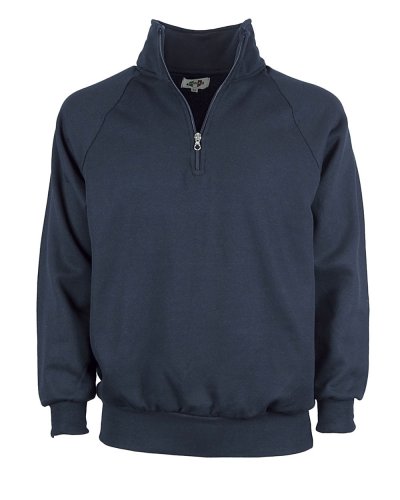 Felpa 100% cotone collo zip Blu