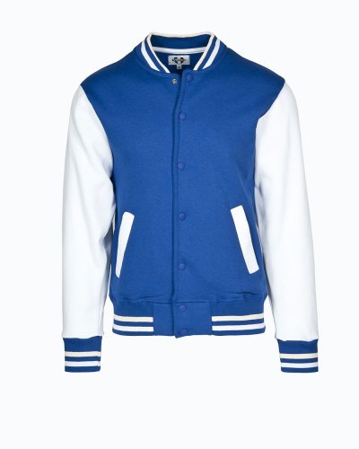 Felpa Jacket bomber bicolore Royal/Bianco