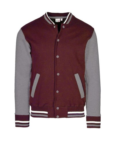 Felpa Jacket bomber bicolore Bordeaux/Cenere