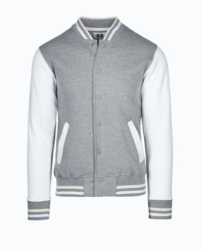 Felpa Jacket bomber bicolore Cenere/Bianco