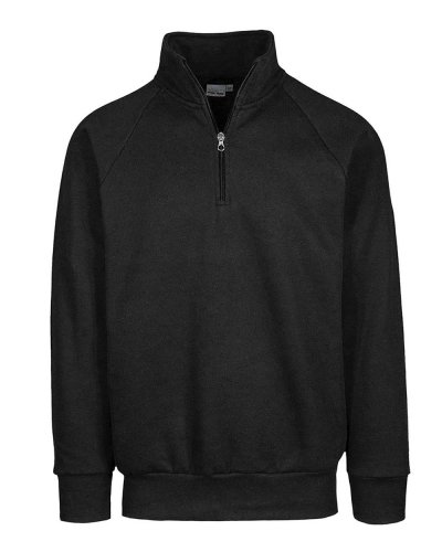 Felpa collo zip Nero