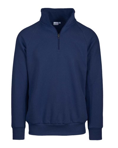 Felpa collo zip Blu