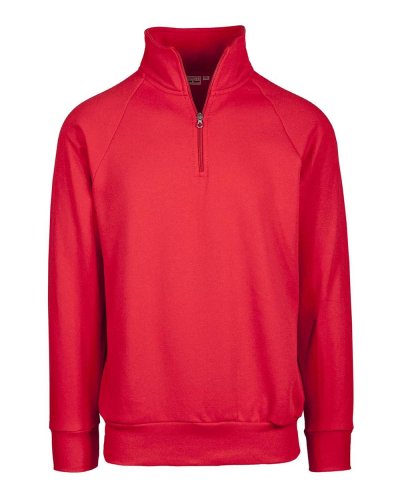 Felpa collo zip Rosso Sport