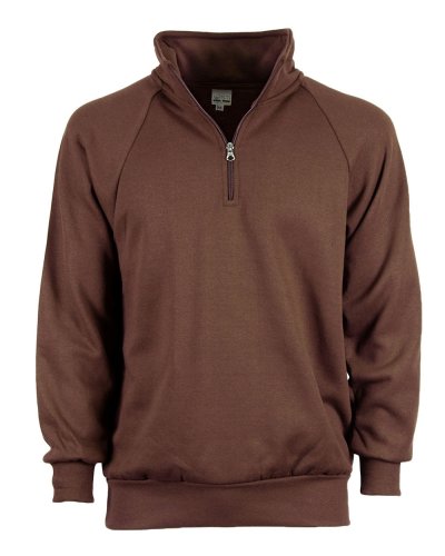 Felpa collo zip Marrone
