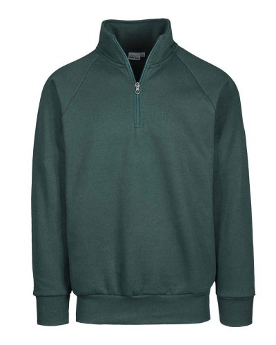Felpa collo zip Verde Bottiglia