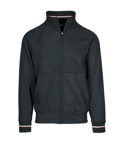 Felpa a zip ecosostenibile con dettagli tricolore Nero ECO