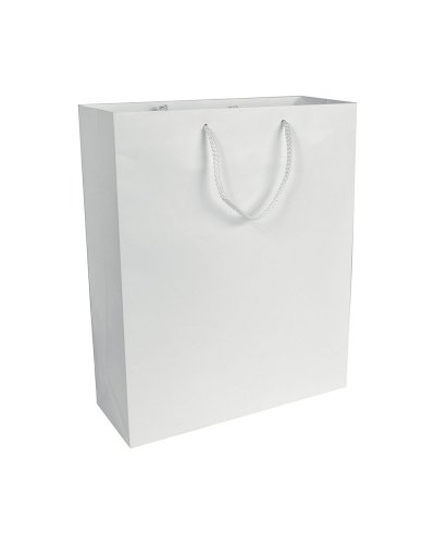 Shopper con soffietto in carta laminata Bianco