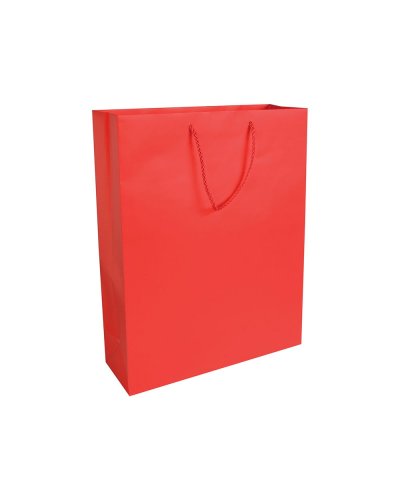 Shopper con soffietto in carta laminata Rosso