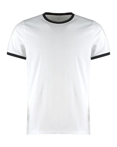 T-shirt Ringer Fashion Fit White / Black