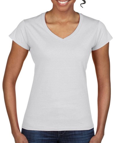 T-shirt donna con scollatura a V Softstyle Bianco