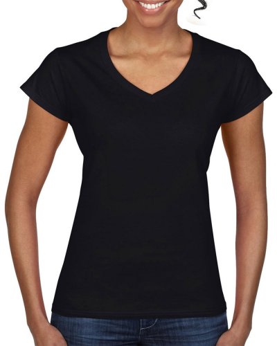 T-shirt donna con scollatura a V Softstyle Black