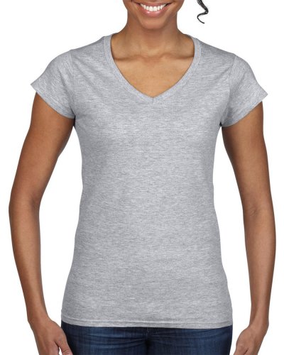 T-shirt donna con scollatura a V Softstyle Sport Grey