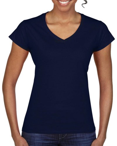T-shirt donna con scollatura a V Softstyle Navy