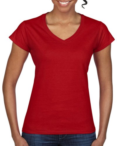 T-shirt donna con scollatura a V Softstyle Rosso