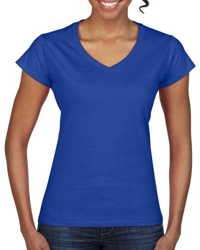 T-shirt donna con scollatura a V Softstyle Royal