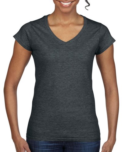 T-shirt donna con scollatura a V Softstyle Dark Heather