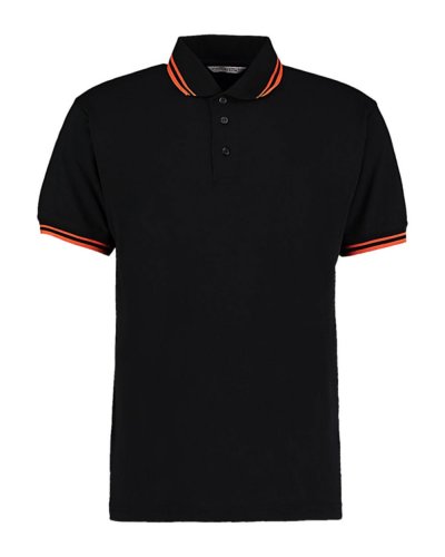 Polo Tipped Collar Classic Fit Black/Orange
