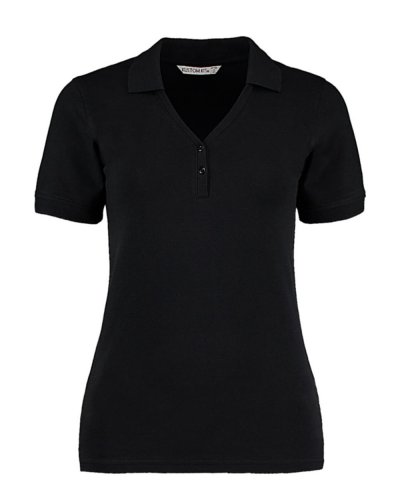 Polo donna con scollo a V Regular Fit Comfort® Black