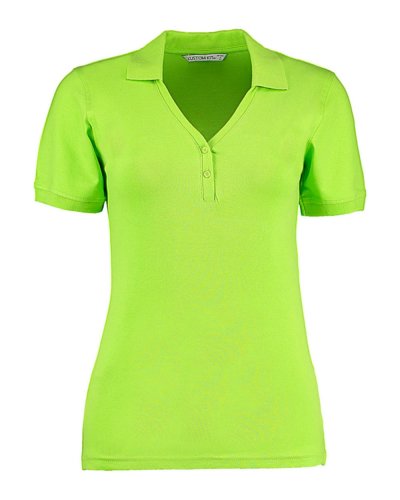 Polo donna con scollo a V Regular Fit Comfort® Lime