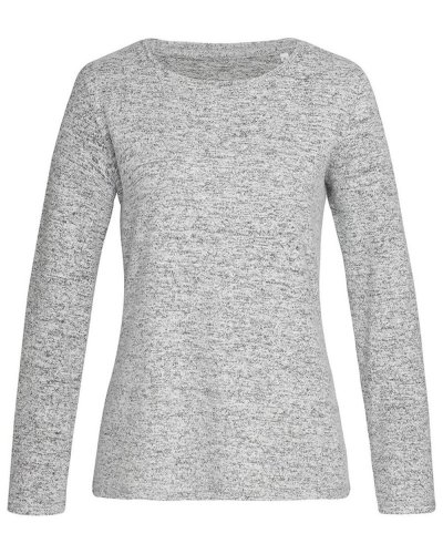 Maglioncino donna maniche lunghe Light Grey Melange