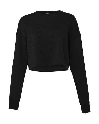 Felpa donna corta girocollo Black