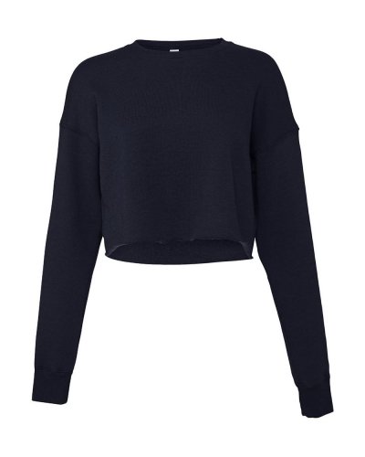 Felpa donna corta girocollo Navy