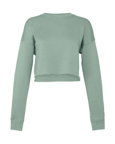 Felpa donna corta girocollo Dusty Blue
