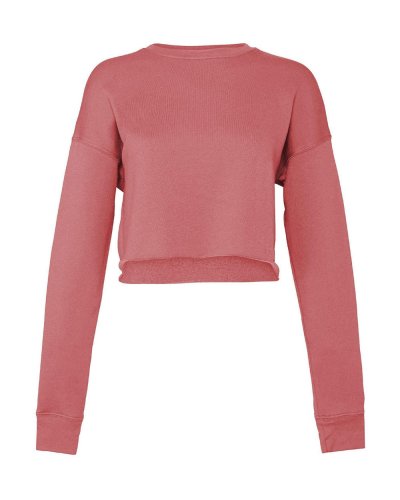 Felpa donna corta girocollo Mauve